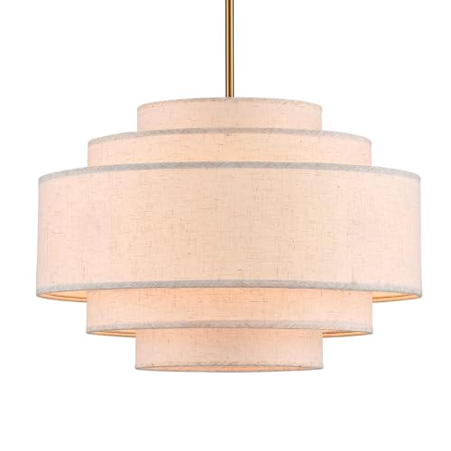 Modern Linen Drum Chandelier
