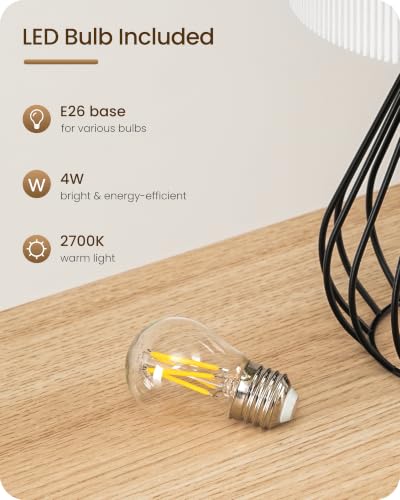 Black and White Table Lamp (White Pleated + Black)