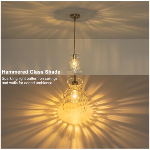 Upgrade 7.5" Brushed Gold Pendant Lights Kitchen Island Lighting 2 Pack (2-Pk Brushed Gold / D7.5" / Upgrade Rods)