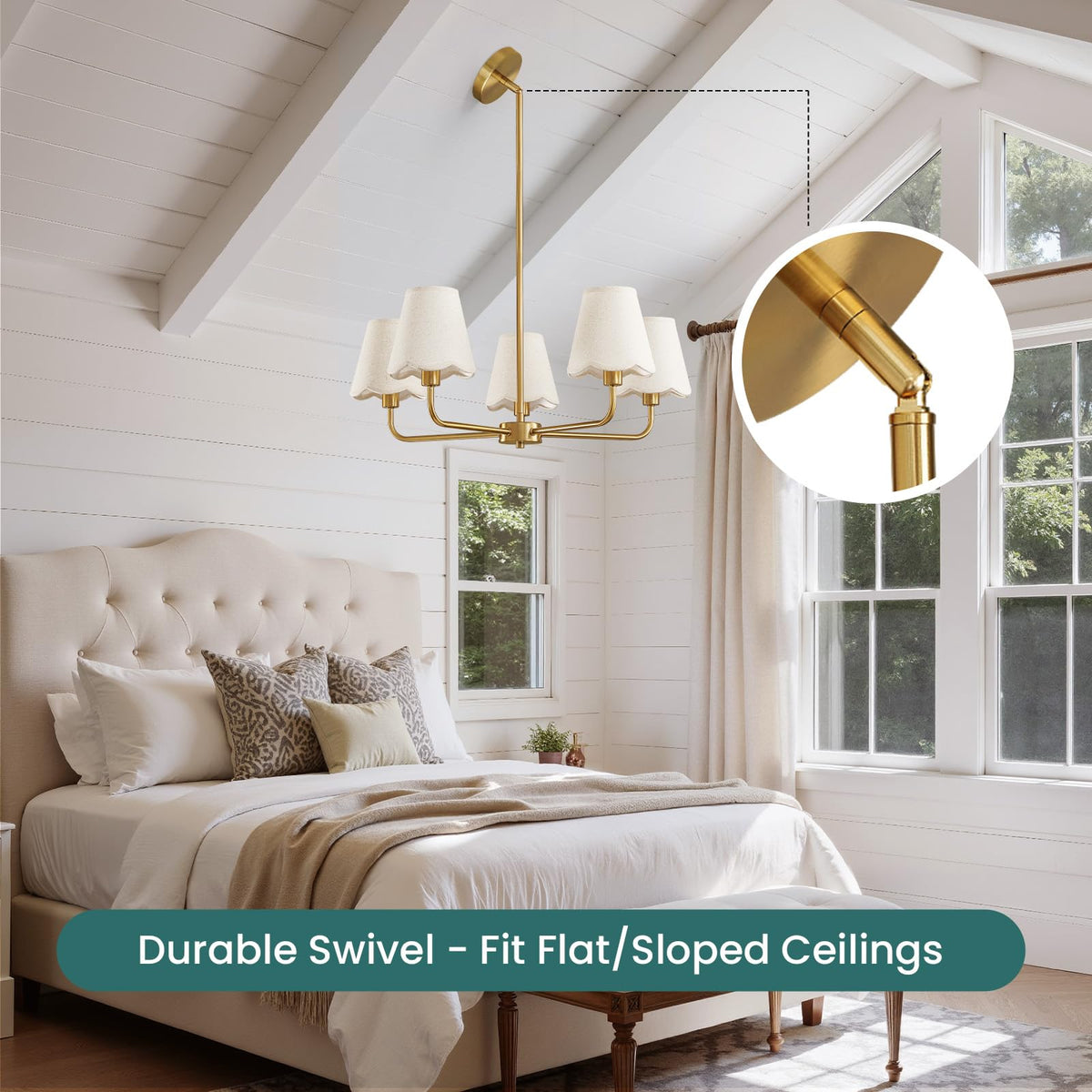 Modern Gold Chandelier 5 (Gold / 5-Light)