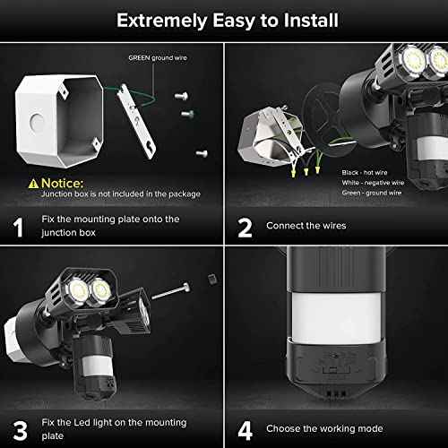 28W 3500LM Motion Sensor Outdoor Lights (Black / 3500lm)