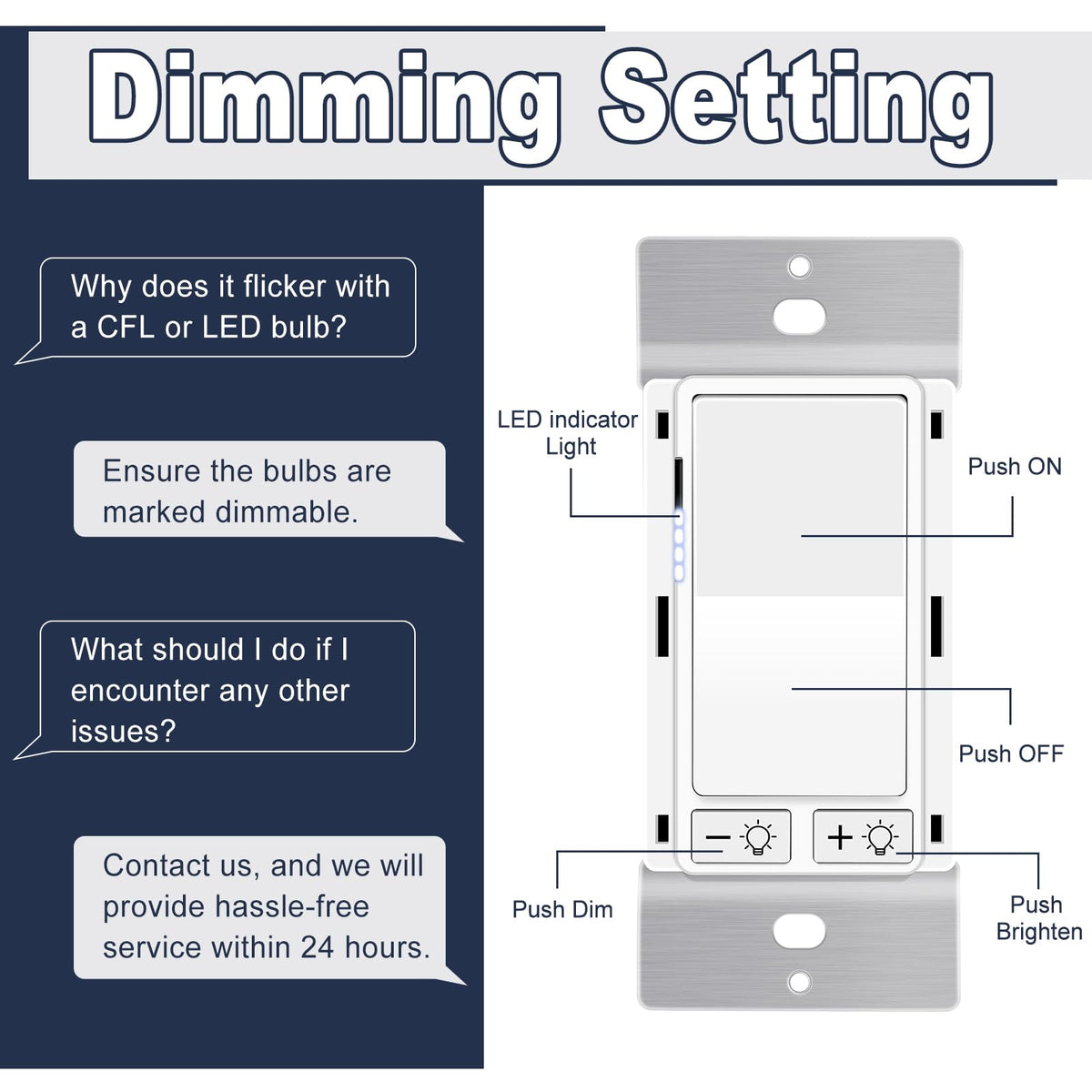 8 Pack Dimmer Light Switch (Dimmer Switch)