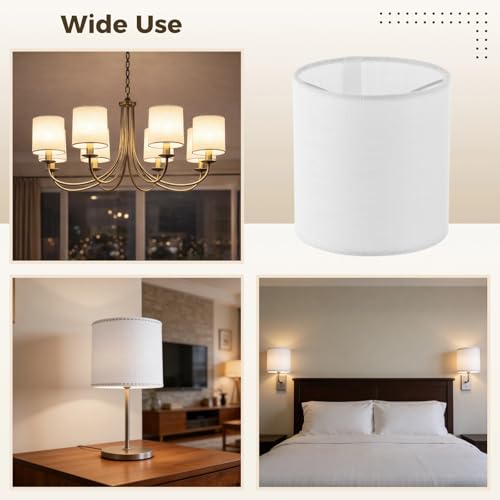 Chandelier Lamp Shades (White-6PCS)
