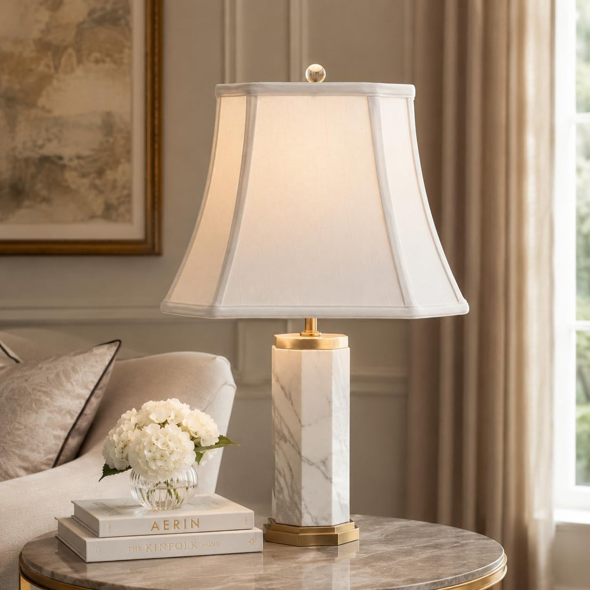 Royal Designs Rectangle Cut Corner Lamp Shade ((6x8) x (9x14) x 10.5 / White)