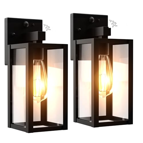 Motion Sensor Dawn to Dusk Outdoor Sensor Light Fixture Waterproof Porch Lights Anti (13 Inch)