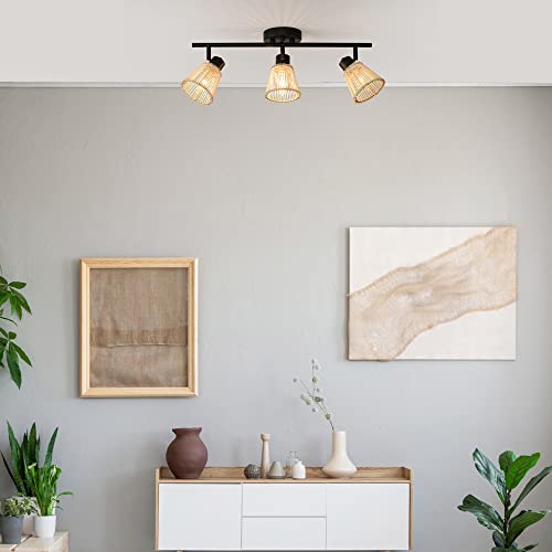 3 Light Track Lighting Kit (Black, Bamboo)