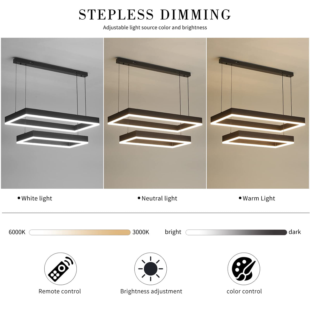 Modern LED Chandelier (15.7*23.6*0IN / B-Rectangular)