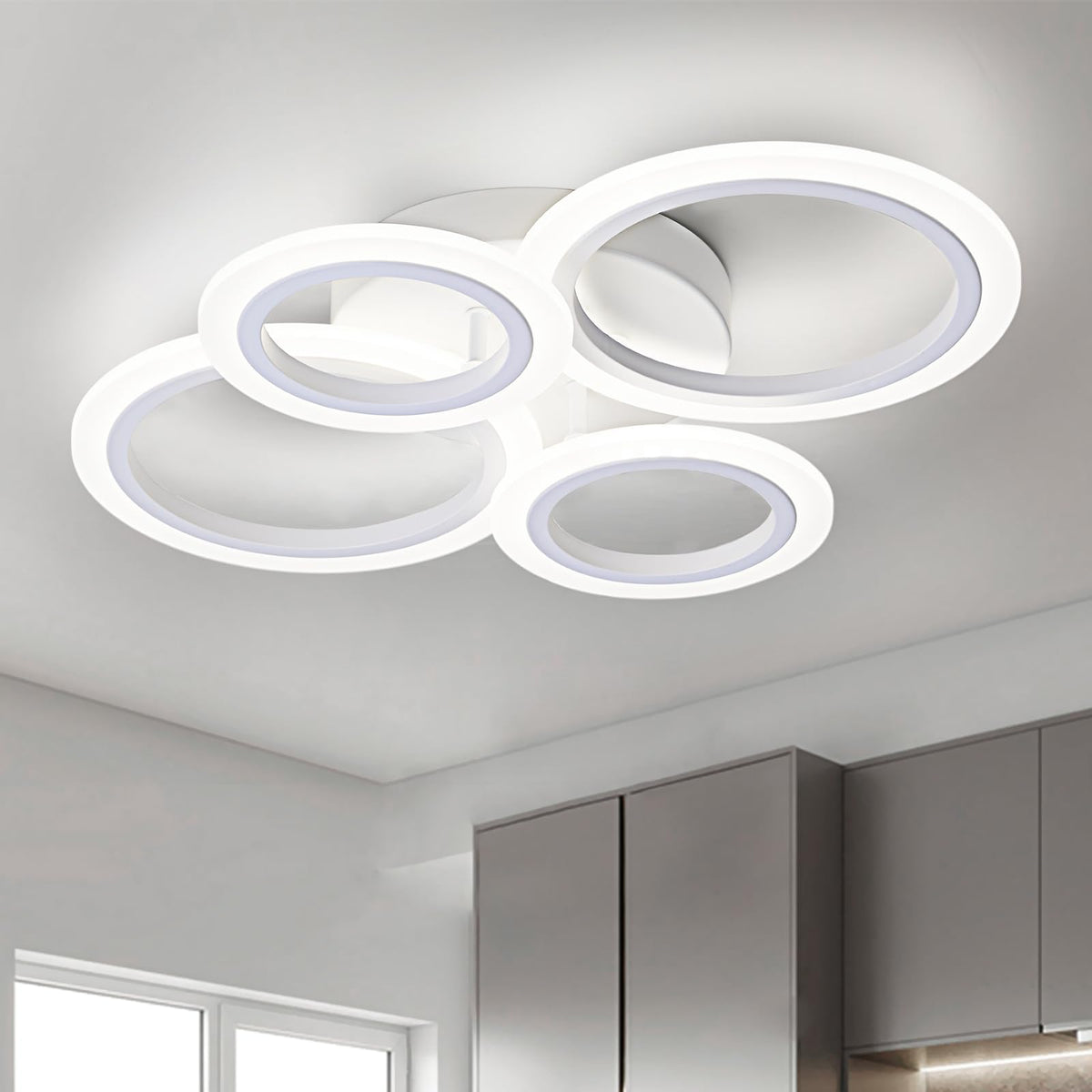 Modern LED Ceiling Light (4-Light / White)