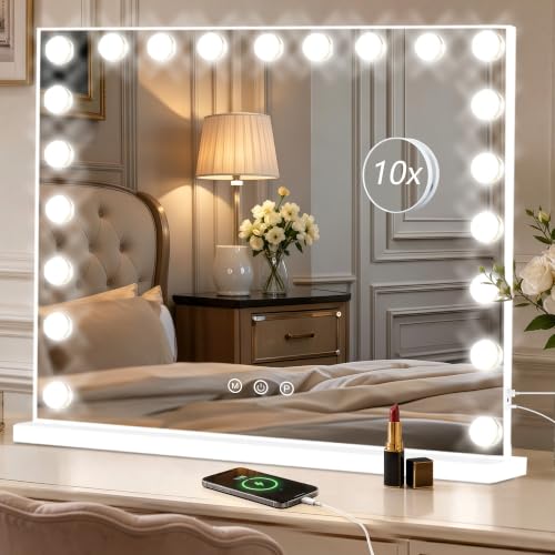 Vanity Mirror with Lights (White / 40"L x 30"W)