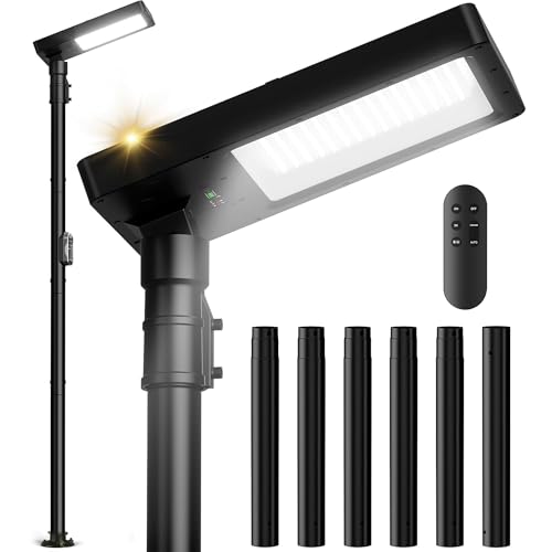 Solar Lamp Post Lights Outdoor with Pole & reomte