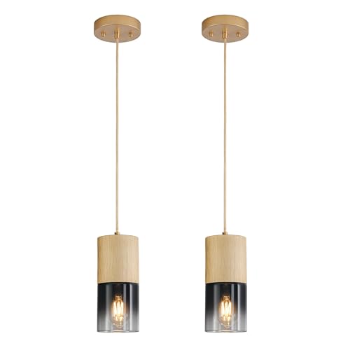 2 Pack Gold Pendant Light Fixtures (Black & Gold—Cord / 2 Pack)