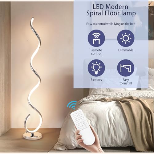 LED Modern Floor Lamp for Living Room (Silver)