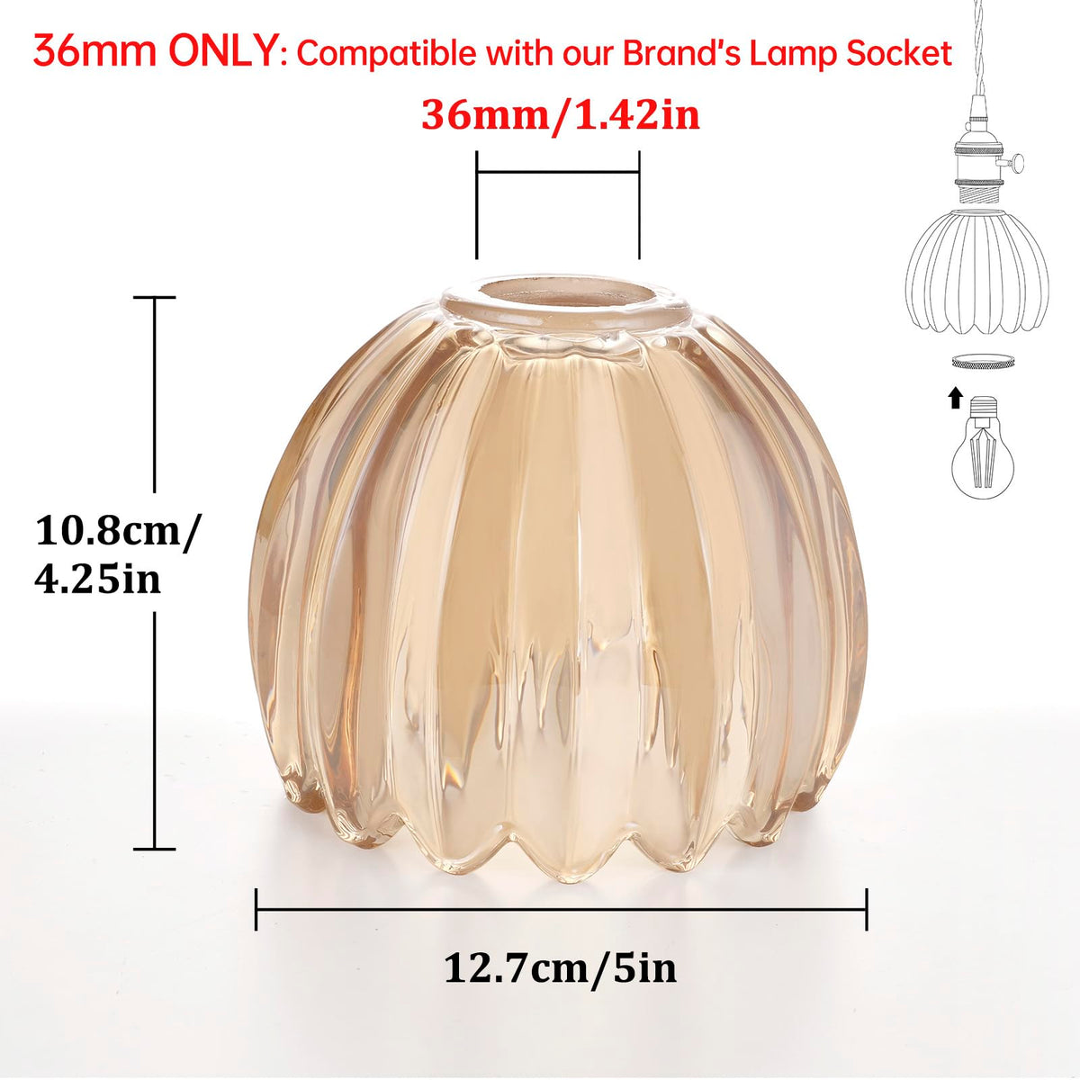 Tulip Lamp Shades Replacement (Amber)
