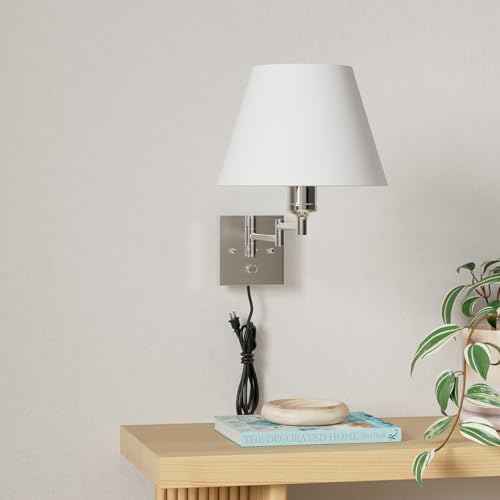 Wall Sconces Plug in (White-Remote / Medium)