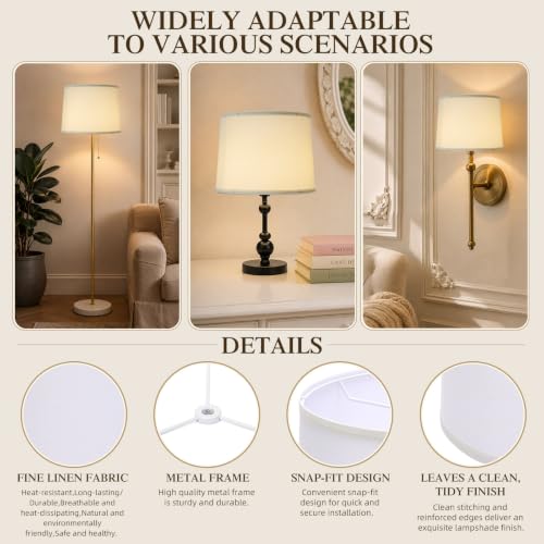 Drum Lamp Shades Set of 2 (White)