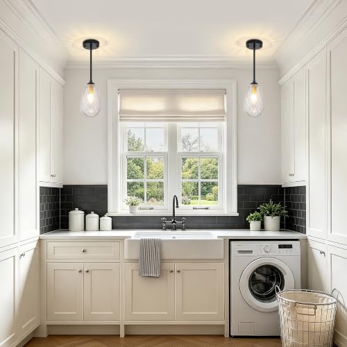 Black Gold Twisted Glass Pendant Lights Kitchen Island Modern (2-Pack Black Gold)