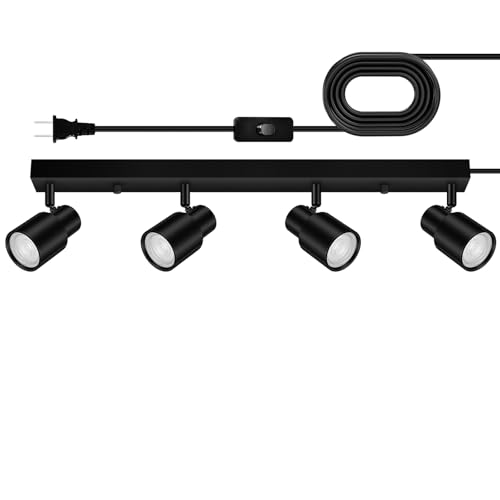 Plug in Track Lighting (Black / 23" 4-Light Track Lighting)
