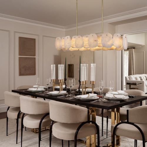 Rectangle Alabaster Chandelier (L43in - Single Tier)