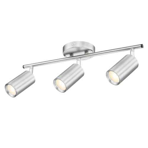 Brushed Nickel LED Track Lighting (Kaleidoscope, Brushed Nickel / 16.9", 3-light)