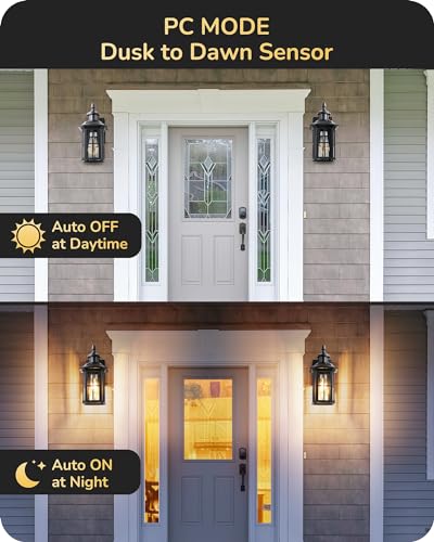 2 Pack Dusk to Dawn Motion Sensor Modern Outdoor Wall Lights