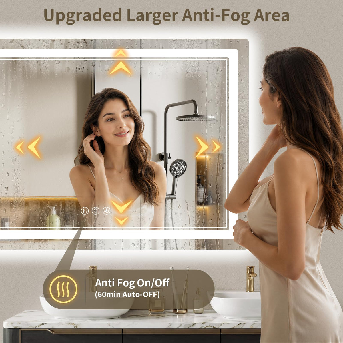 32"x72" LED Bathroom Mirror with Lights (72"L x 32"W)