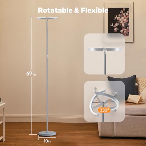 Silver Gray RGBCW Floor Lamp (Copper)
