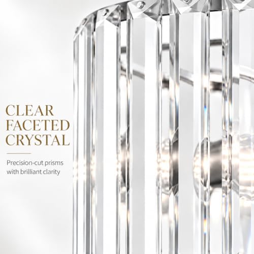 Modern Glass Chandelier for Dining Room (Chrome / 3 Light)