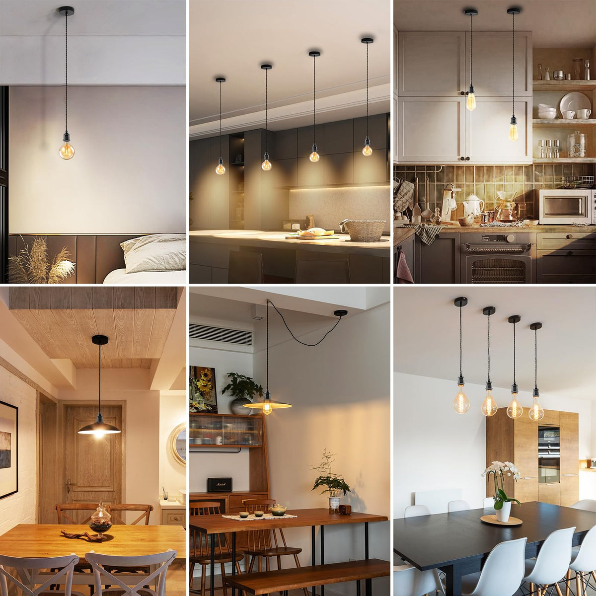 1 Light Mini Pendant Light Kit Black (Pearl Black- 1pack)