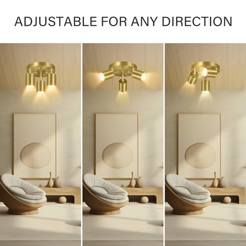 LED 3 Light Track Lighting Kit (3 Light-Gold)