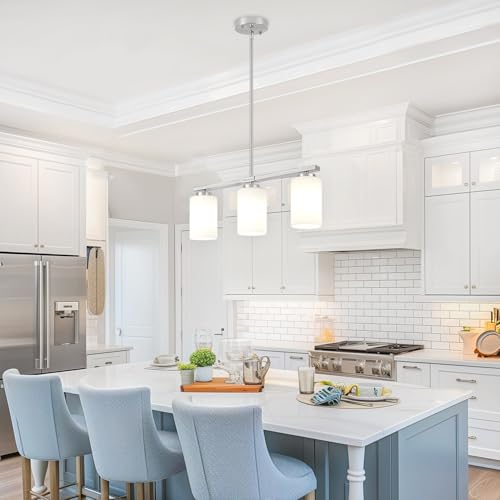 Brushed Nickel Kitchen Island Lighting Modern Dining Room Light Fixtures (3-Light Nickel)