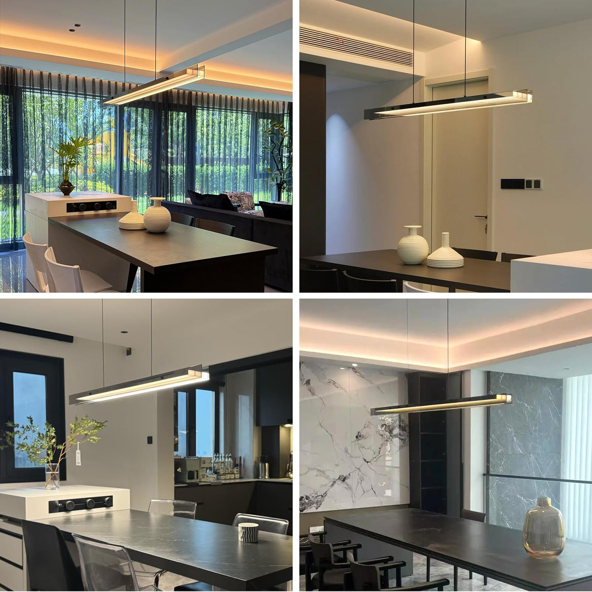 51" glass Linear Pendant Light LED linear kitchen island lighting Modern (51.1")
