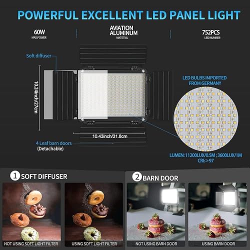 GVM RGB LED Video Light with Bluetooth Control (3 Packs Without Softbox)