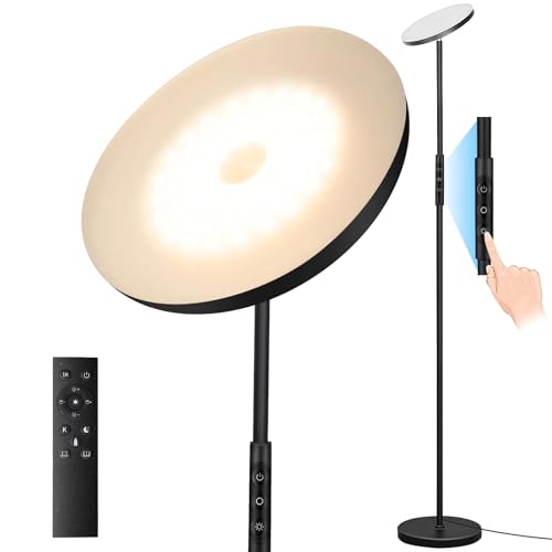 Floor Lamp Upgraded 40W 4000LM Super Bright Torchiere LED Floor Lamps for Living Room (40W Black)