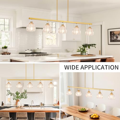 Gold Island Light for Kitchen (5-Light / Gold)
