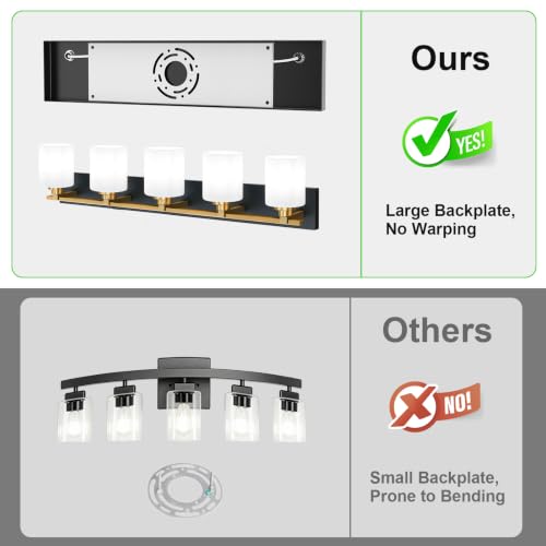 Bathroom Light Fixtures (Black Gold / 5-Light)