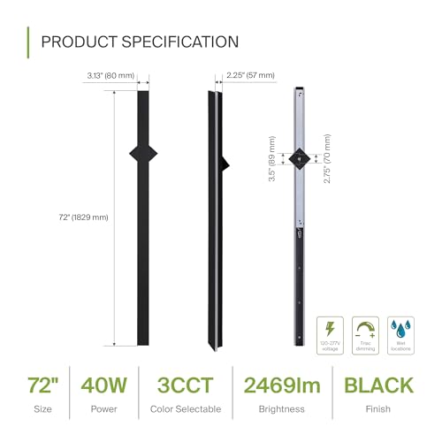 72" LED Linear Wall Sconce (Black)