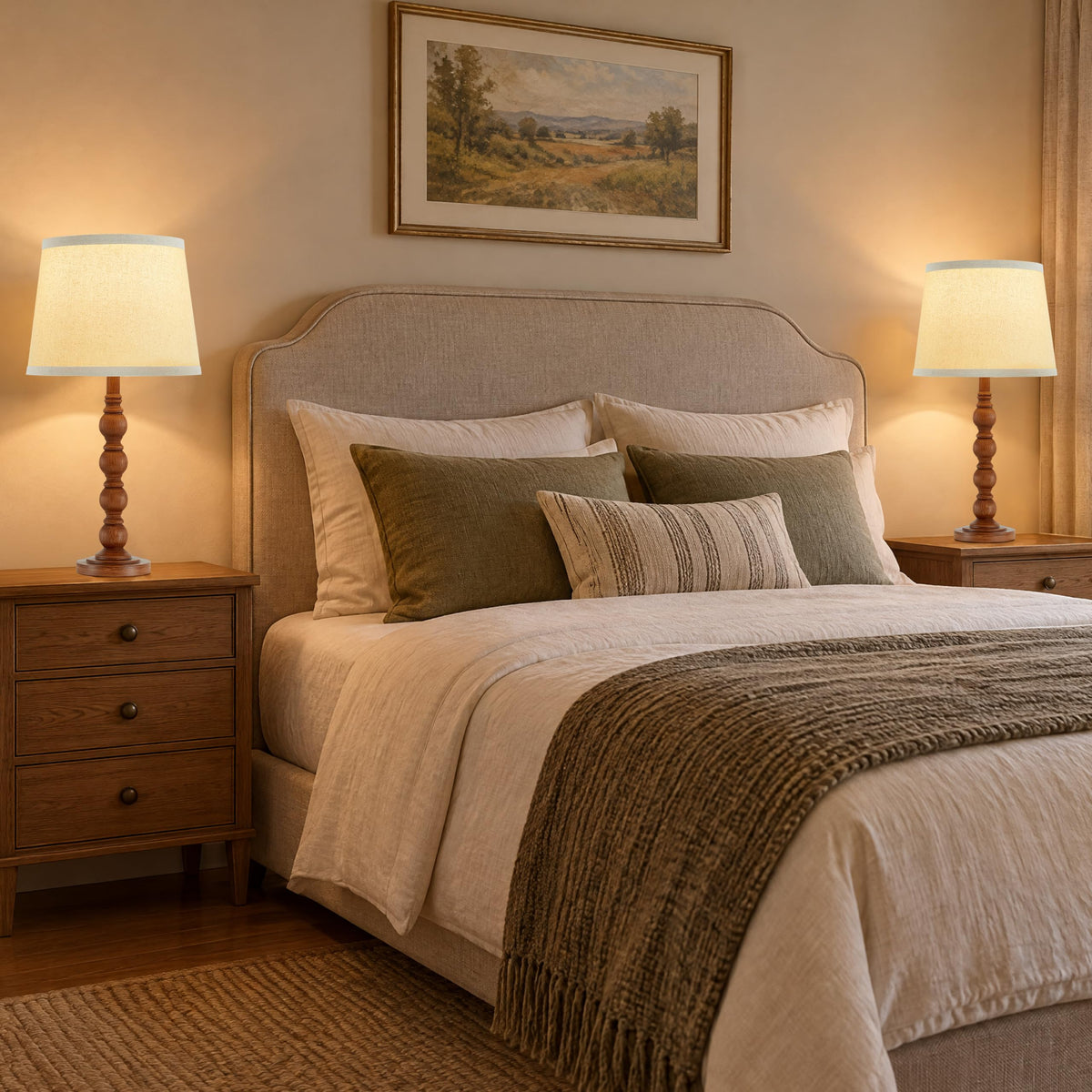 21" Farmhouse Table Lamps Set of 2 (Dark Brown)