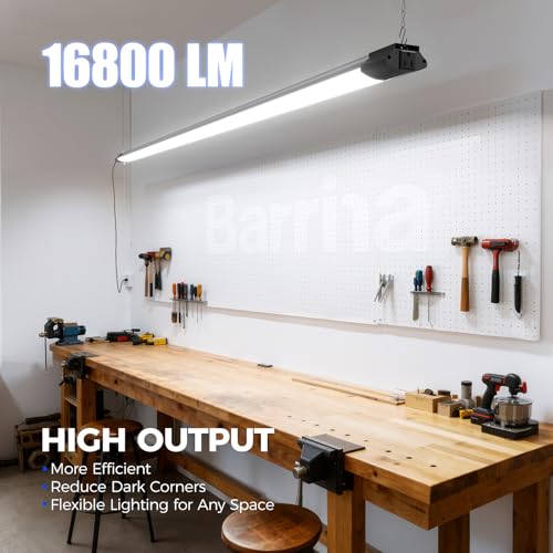 BS168 LED Shop Lights 8FT for Workshop (5000K / Black-168W-8FT-4 Packs)