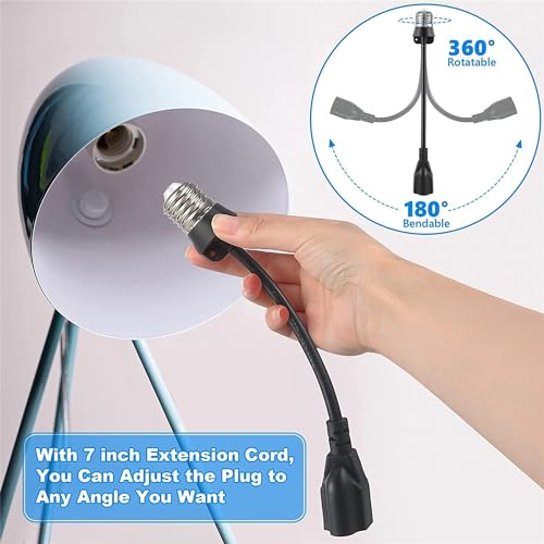 4pcs 3 Outlet Light Socket Adapter (Black)