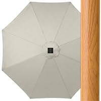 10ft Solar Polyester LED Lighted Patio Umbrella w