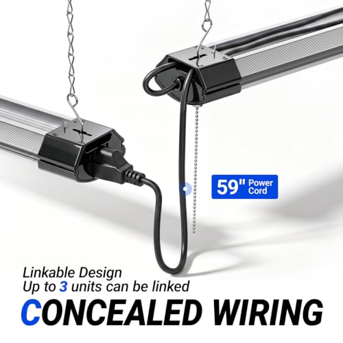 BS84 LED Shop Lights 4FT for Workshop (6500K / Black-84W-1 Pack)