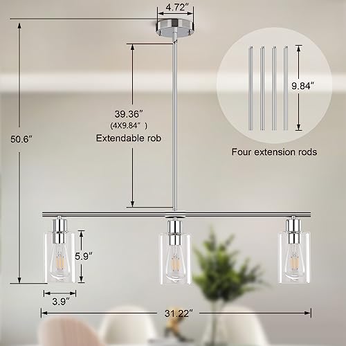 Kitchen Island Lighting (Chrome / 3-light)