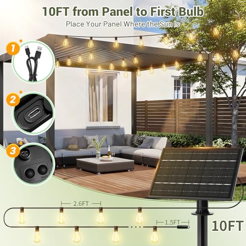100FT Solar String Lights Outdoor Waterproof (100FT)