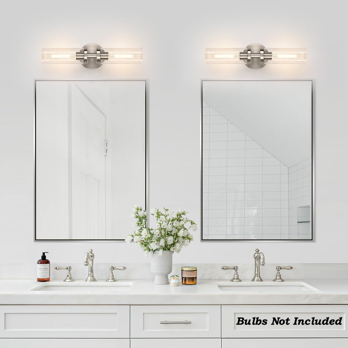 Hardwired Wall Sconces Set of Two (Brushed Nickel / Hardwired-16 Inch-2PC)