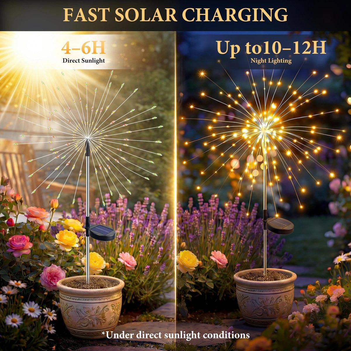 Solar Firework Lights 2 Pack (Warm White / 2 Pack)