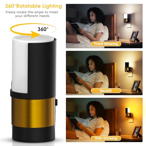 Night Lights Plug into Wall (3CCT-Black & Gold)