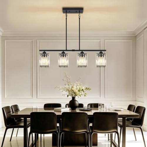 4 Light Modern Crystal Kitchen Island Lighting