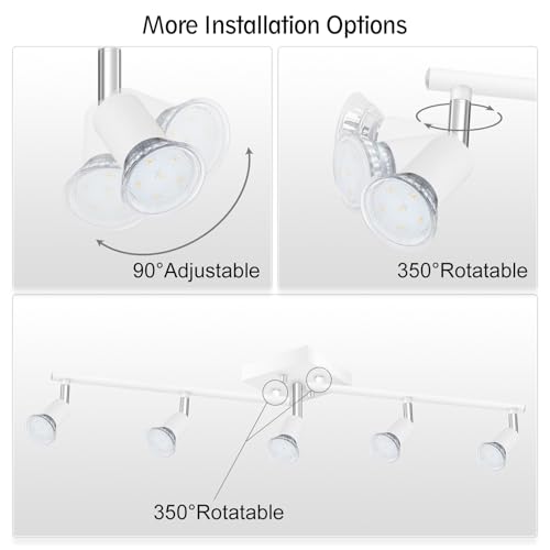 5 Light Track Lighting Fixtures Ceiling (5 light -white(small))