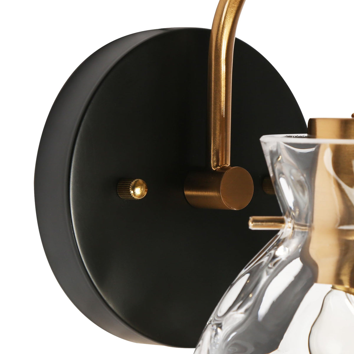 Mid Century Modern Wall Sconce (Black & Electroplated Brass / 1-Light)