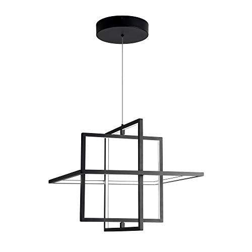 Modern Black LED Square Hanging Pendant Chandelier